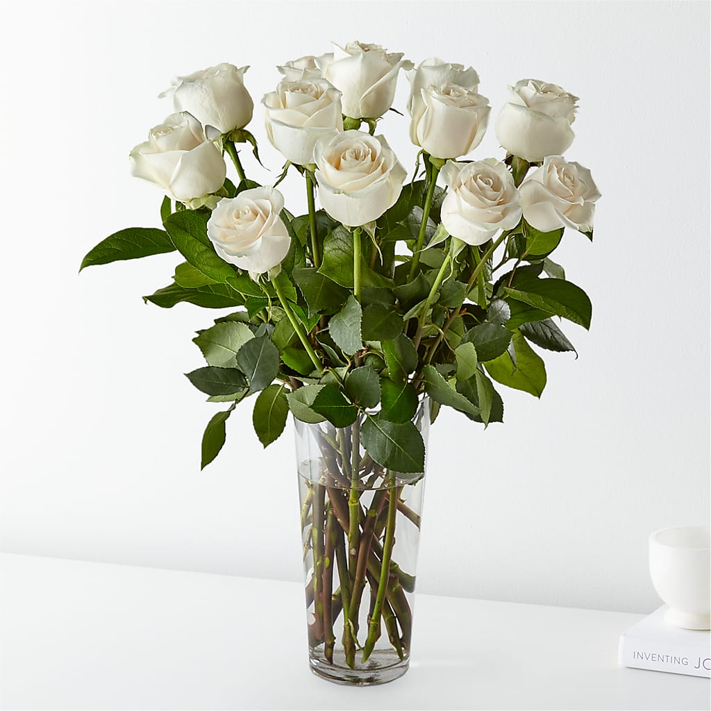 Long Stem White Rose Bouquet – Midnight Flowers And Events Llc, Lillington NC