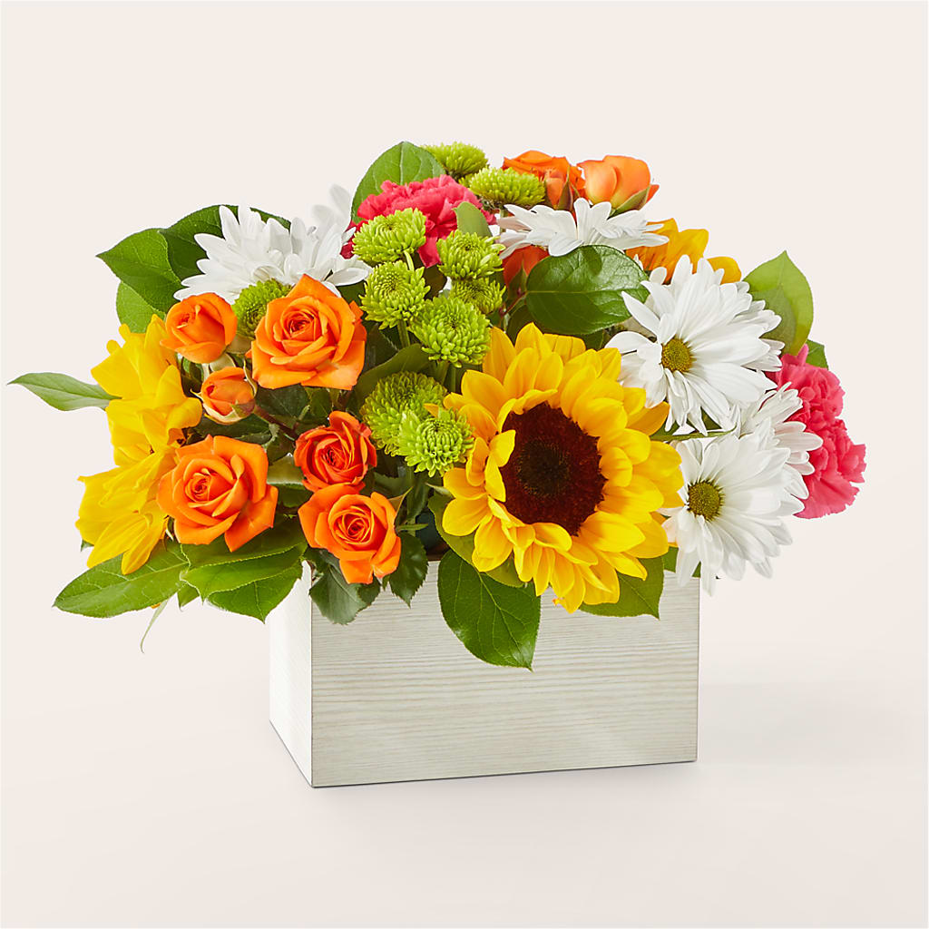 Sun-drenched Blooms Box Bouquet – Midnight Flowers And Events Llc, Lillington NC
