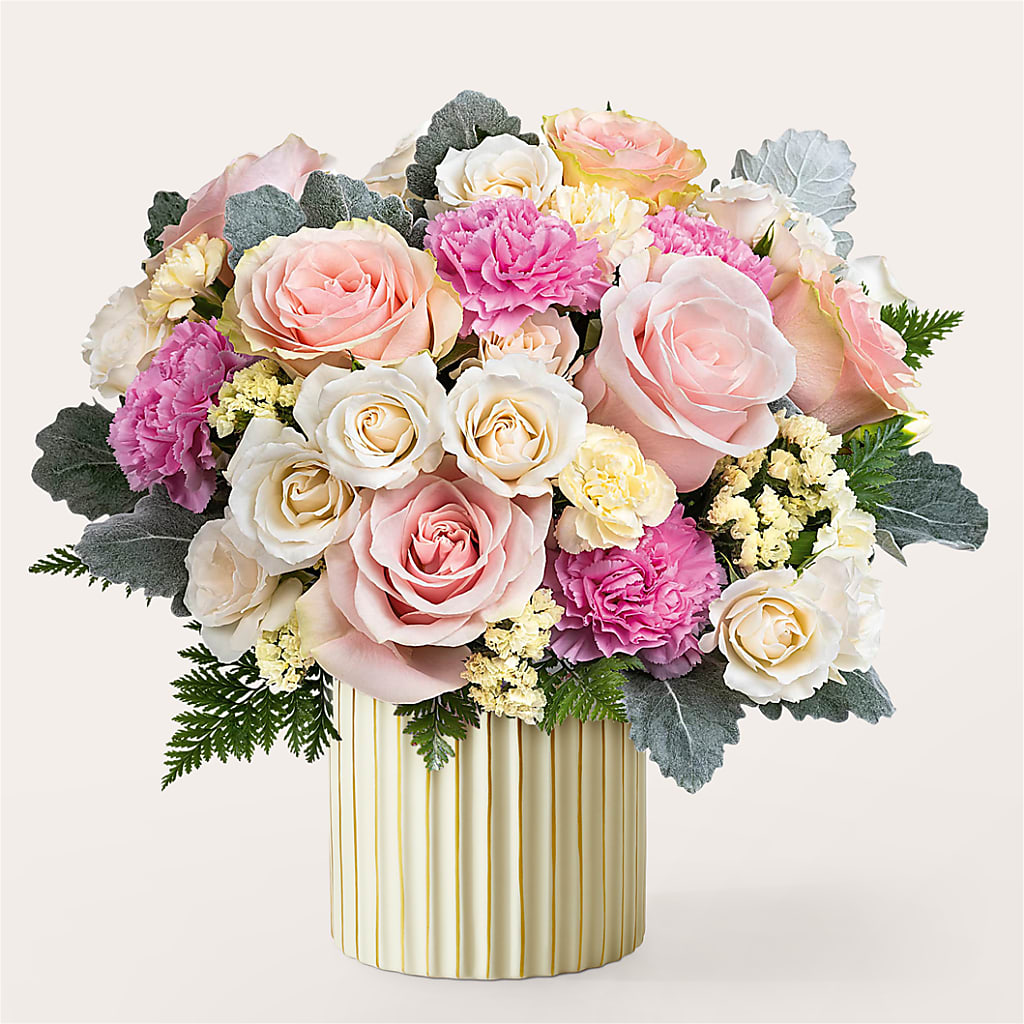 Blissful Moments Bouquet with Ivory Vase – Midnight Flowers And Events Llc, Lillington NC