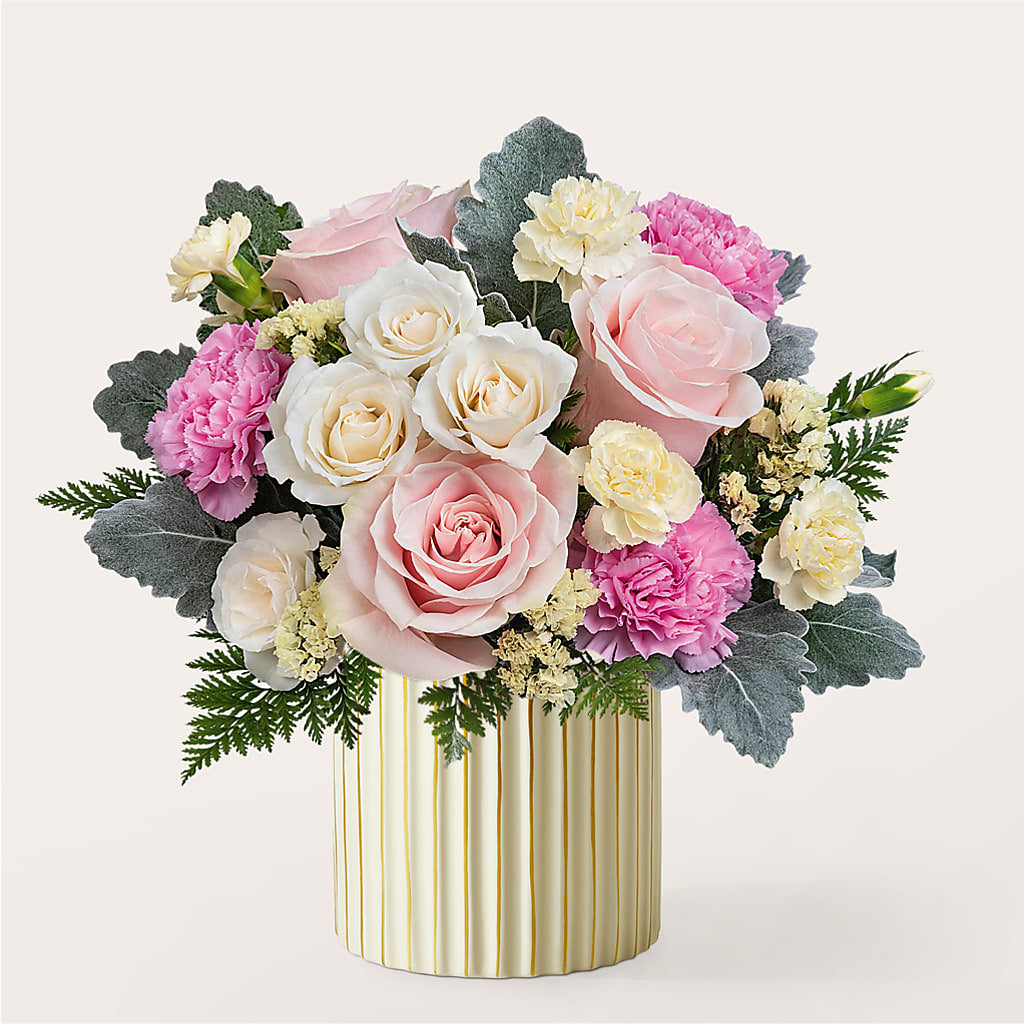 Blissful Moments Bouquet with Ivory Vase – Midnight Flowers And Events Llc, Lillington NC