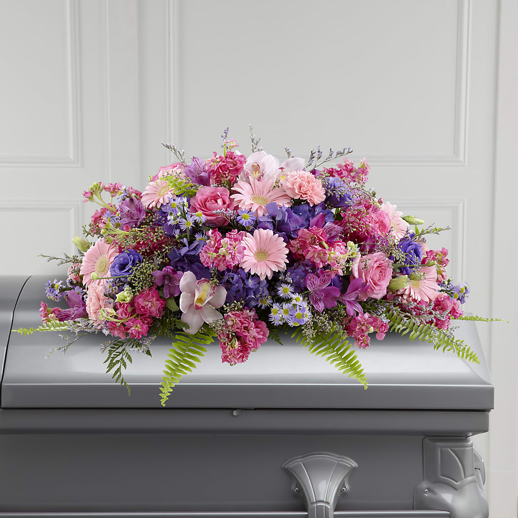 Glorious Garden Casket Spray – Midnight Flowers And Events Llc, Lillington NC