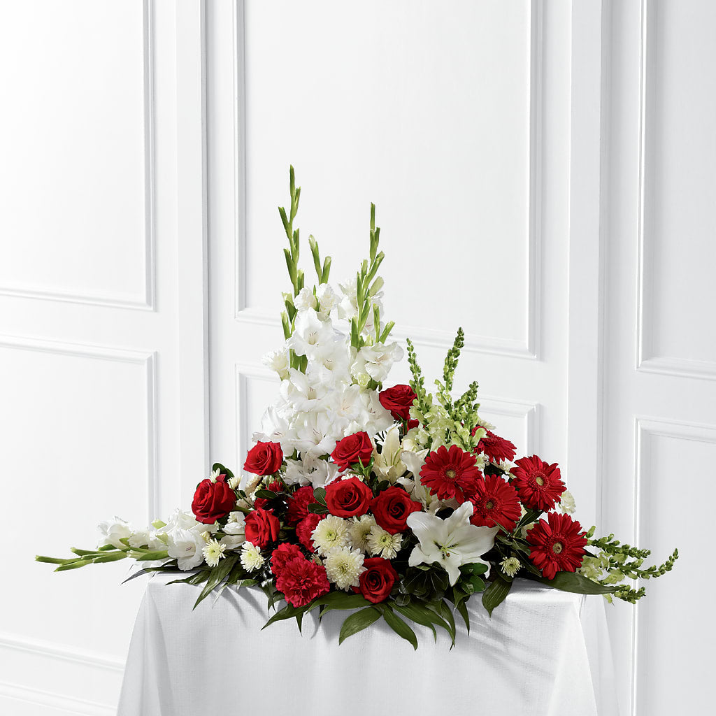 Crimson & White Arrangement – Midnight Flowers And Events Llc, Lillington NC