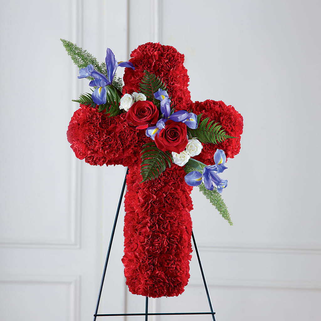 Faithful Hero Floral Cross – Midnight Flowers And Events Llc, Lillington NC