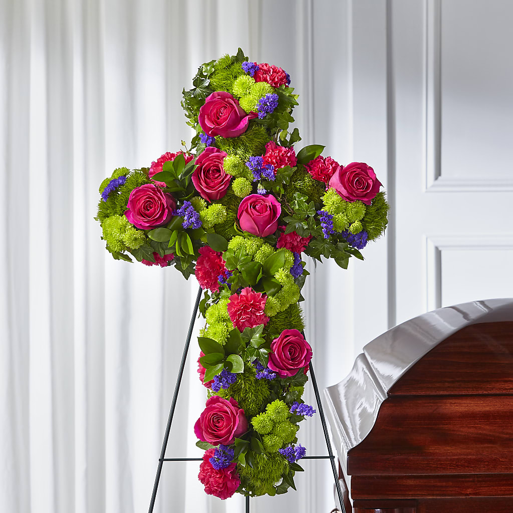 Tribute Rose Floral Cross – Midnight Flowers And Events Llc, Lillington NC