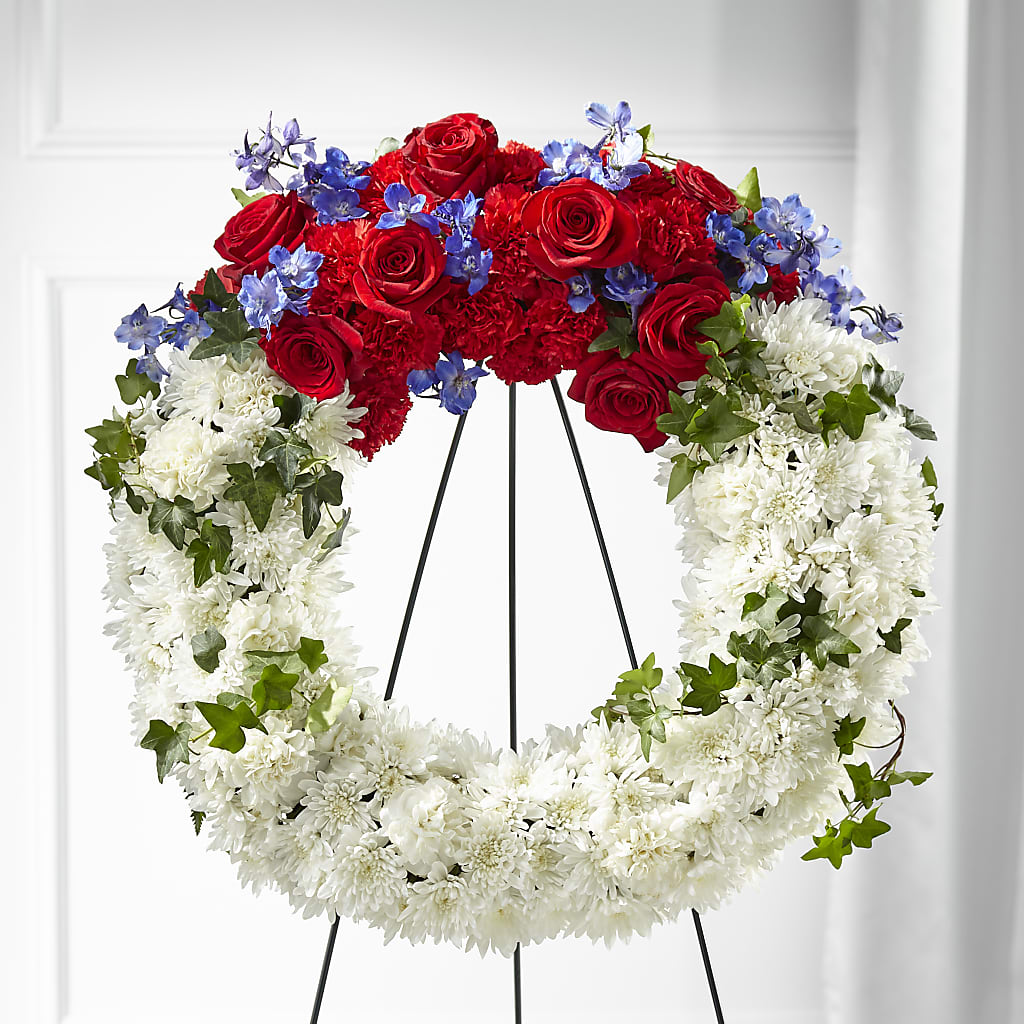 Patriotic Passion Wreath – Midnight Flowers And Events Llc, Lillington NC
