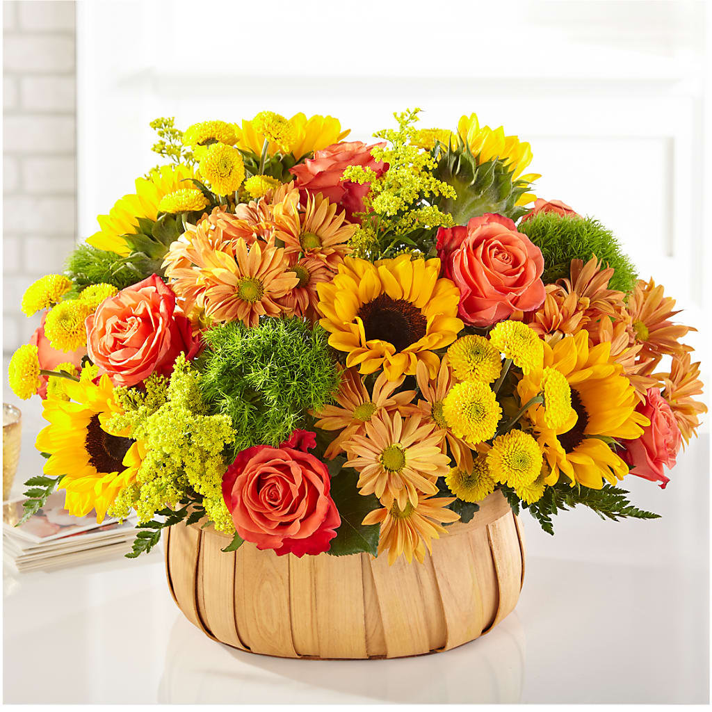 Harvest Sunflower Basket – Midnight Flowers And Events Llc, Lillington NC
