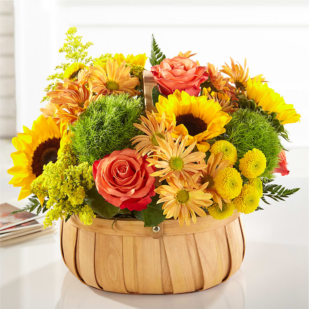 Harvest Sunflower Basket – Midnight Flowers And Events Llc, Lillington NC