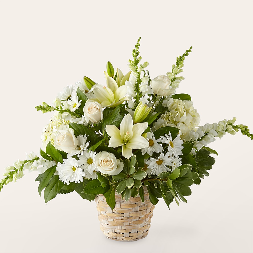 Ivory Elegance Floral Basket – Midnight Flowers And Events Llc, Lillington NC