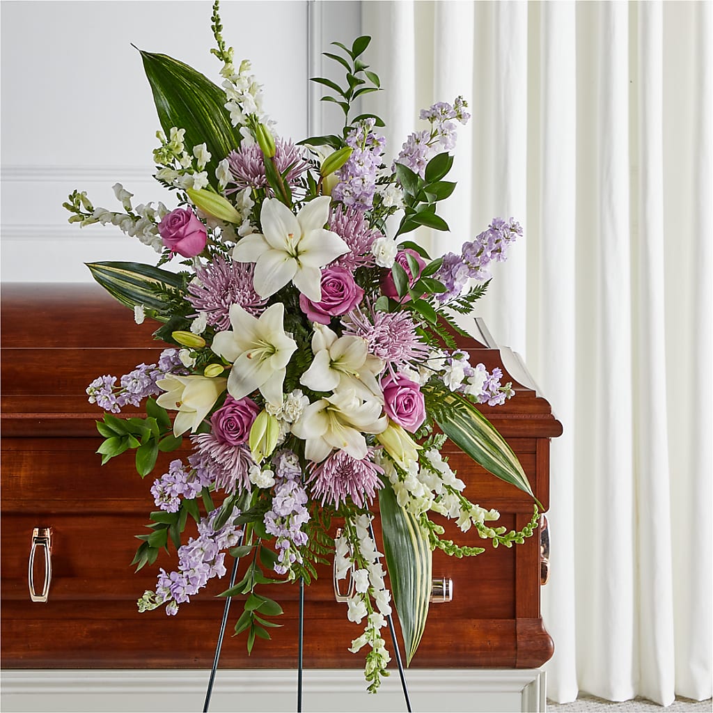 Grateful Hearts Standing Spray – Midnight Flowers And Events Llc, Lillington NC