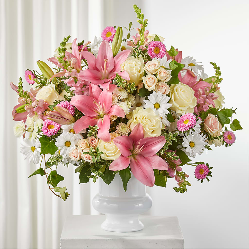 Empathetic Blooms Urn Arrangement – Midnight Flowers And Events Llc, Lillington NC