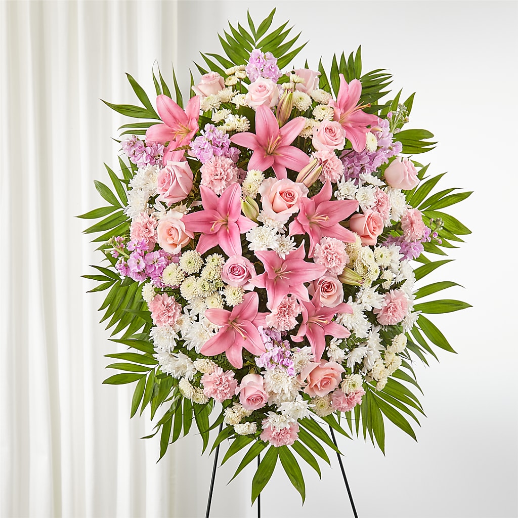 Offering Solace Standing Spray – Midnight Flowers And Events Llc, Lillington NC