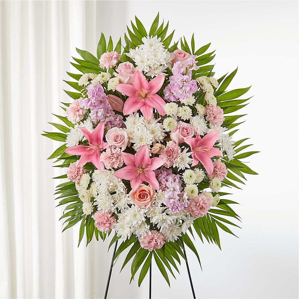 Offering Solace Standing Spray – Midnight Flowers And Events Llc, Lillington NC