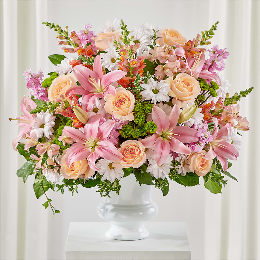 Heartfelt Gesture Urn Arrangement – Midnight Flowers And Events Llc, Lillington NC