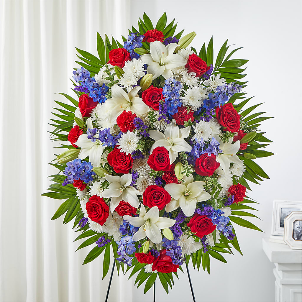 Cherished Service Standing Spray – Midnight Flowers And Events Llc, Lillington NC