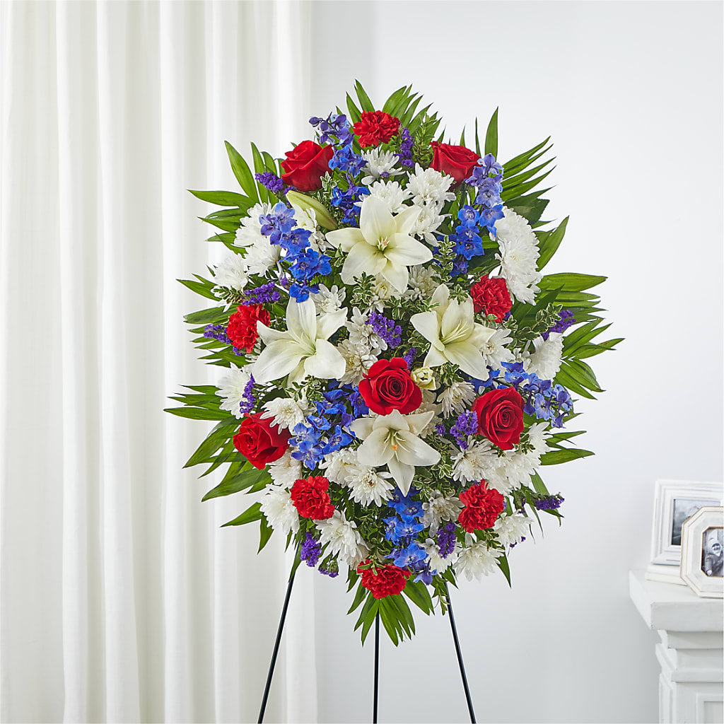 Cherished Service Standing Spray – Midnight Flowers And Events Llc, Lillington NC
