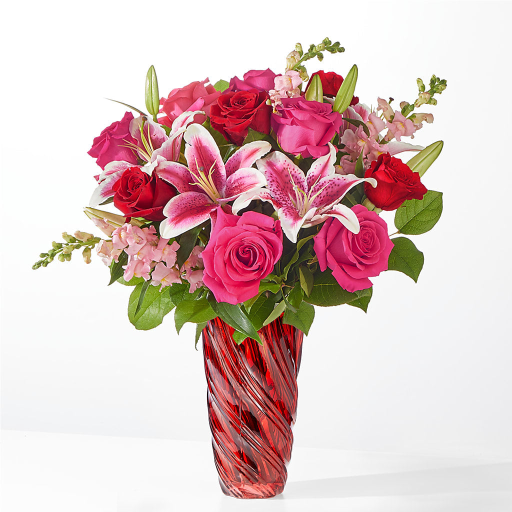 Always You Bouquet with Luxe Swirl Vase – Midnight Flowers And Events Llc, Lillington NC