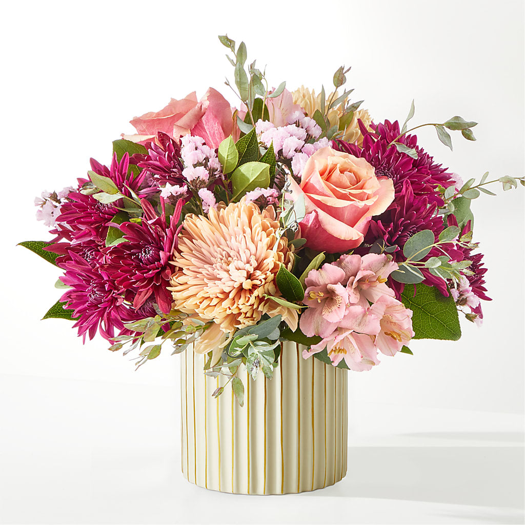Berry Cobbler Bouquet with Ivory Vase – Midnight Flowers And Events Llc, Lillington NC