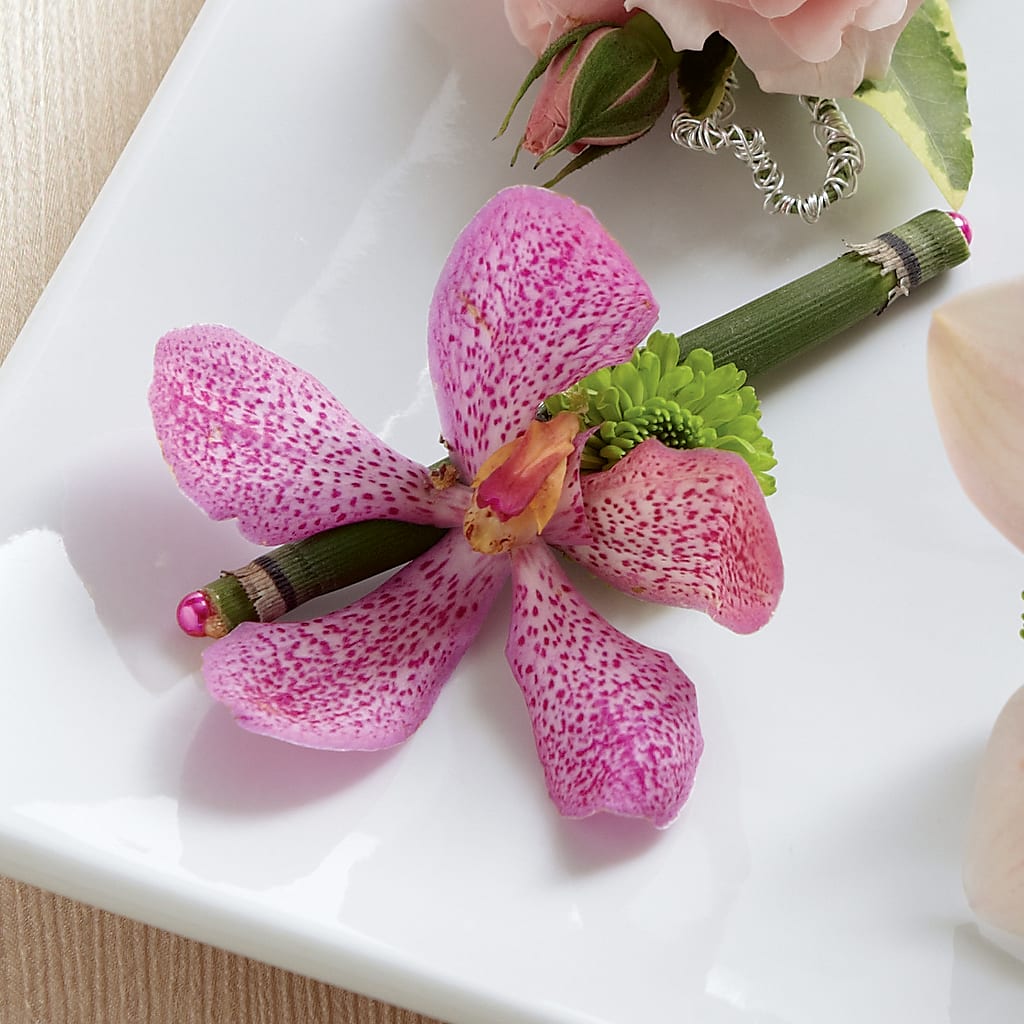 Pink Mokara Boutonniere – Midnight Flowers And Events Llc, Lillington NC