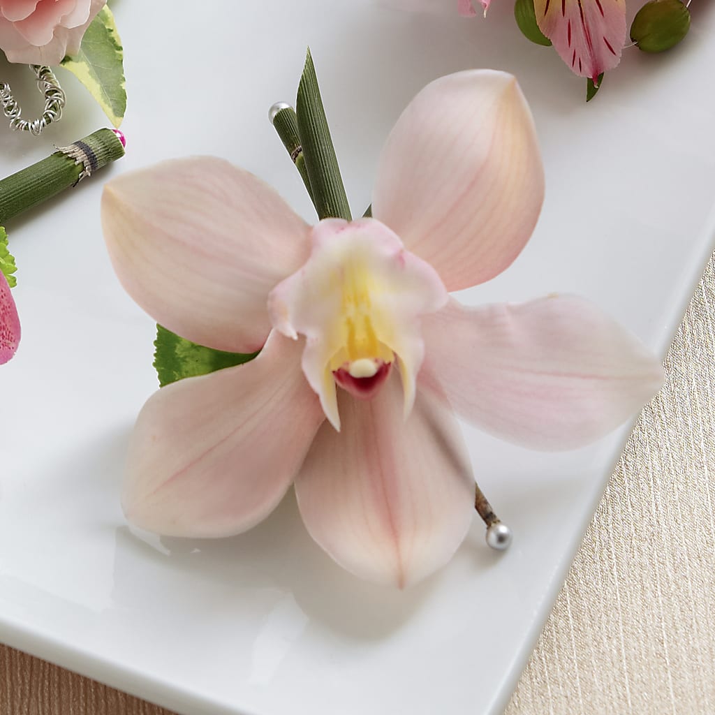 Pink Cymbidium Boutonniere – Midnight Flowers And Events Llc, Lillington NC