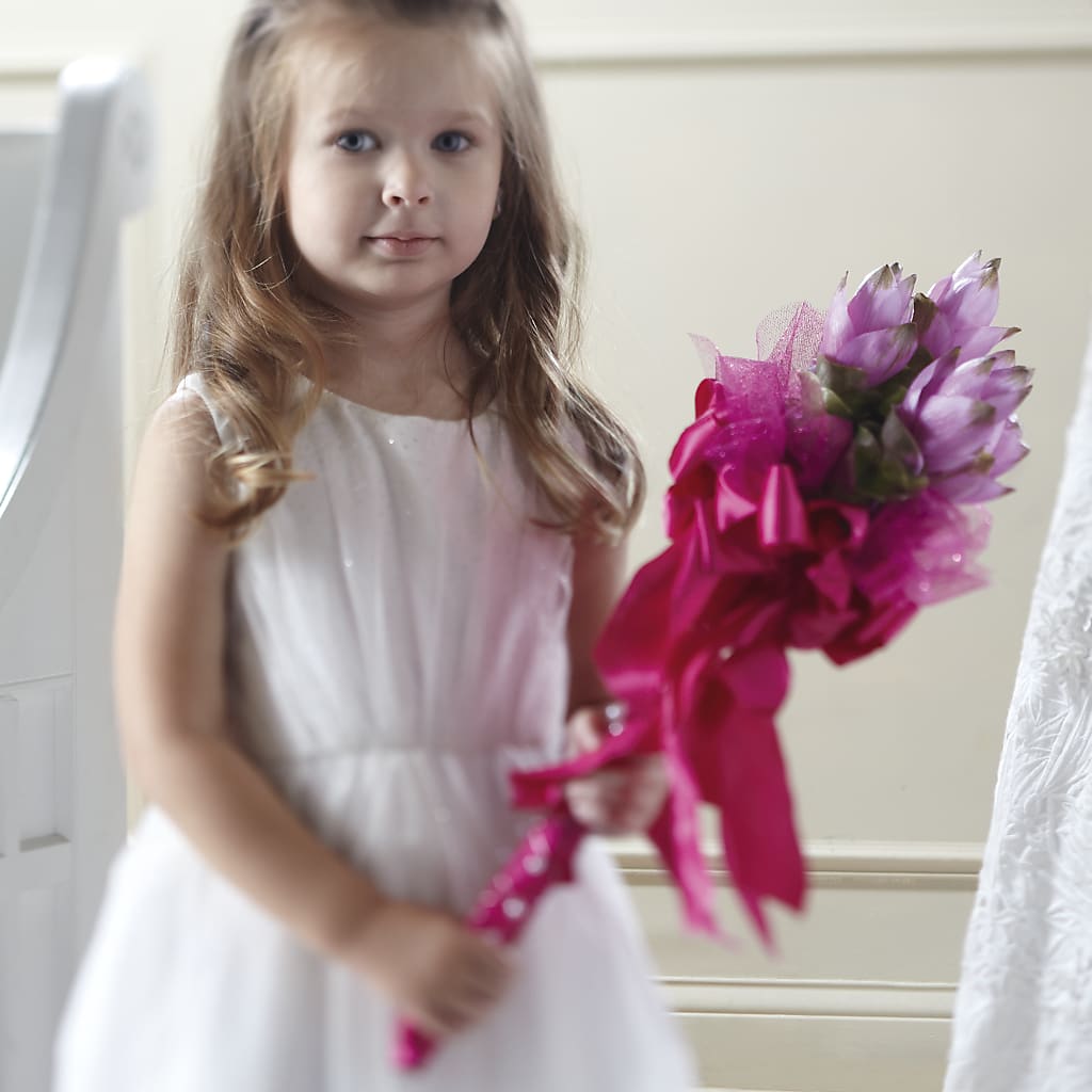 Sparkle Pink Flower Girl Bouquet – Midnight Flowers And Events Llc, Lillington NC