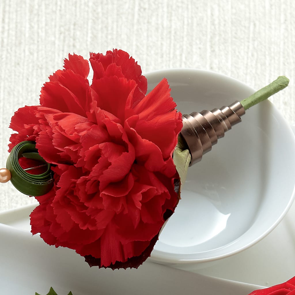 Red Carnation Boutonniere – Midnight Flowers And Events Llc, Lillington NC