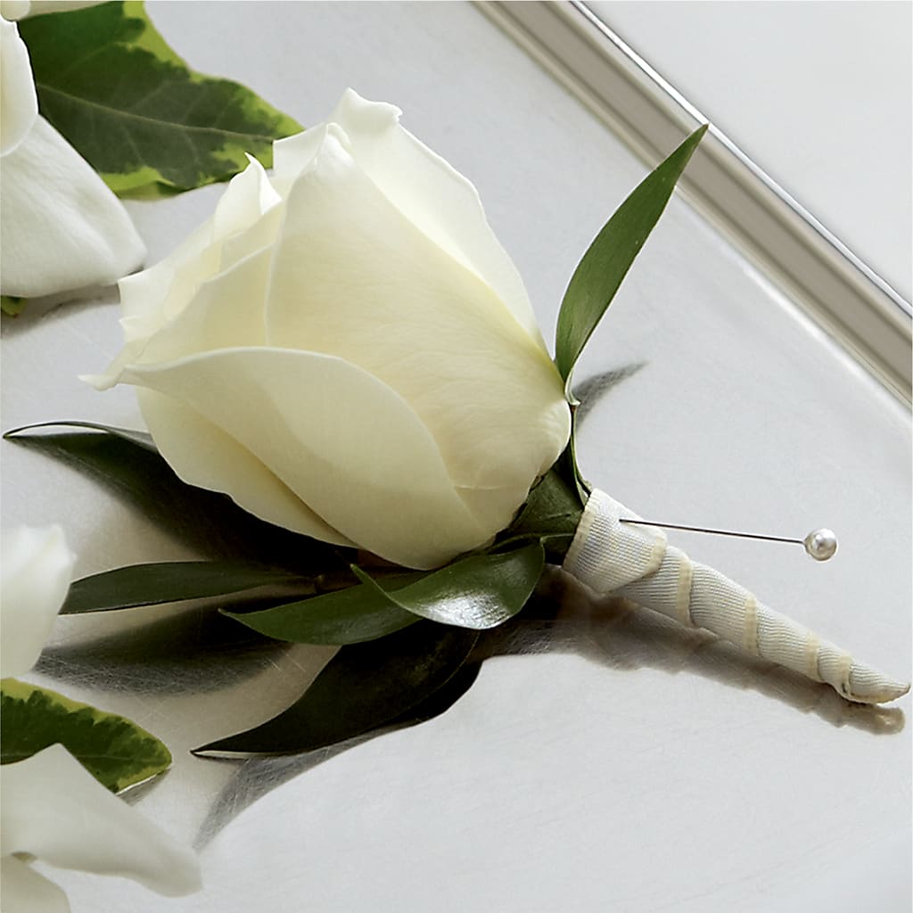 White Rose Boutonniere – Midnight Flowers And Events Llc, Lillington NC