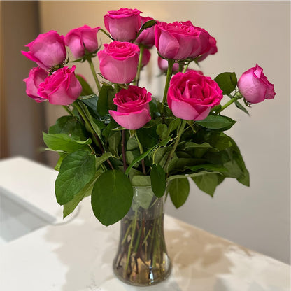 Long Stem Pink Rose Bouquet –  Midnight Flowers And Events Llc, Lillington NC