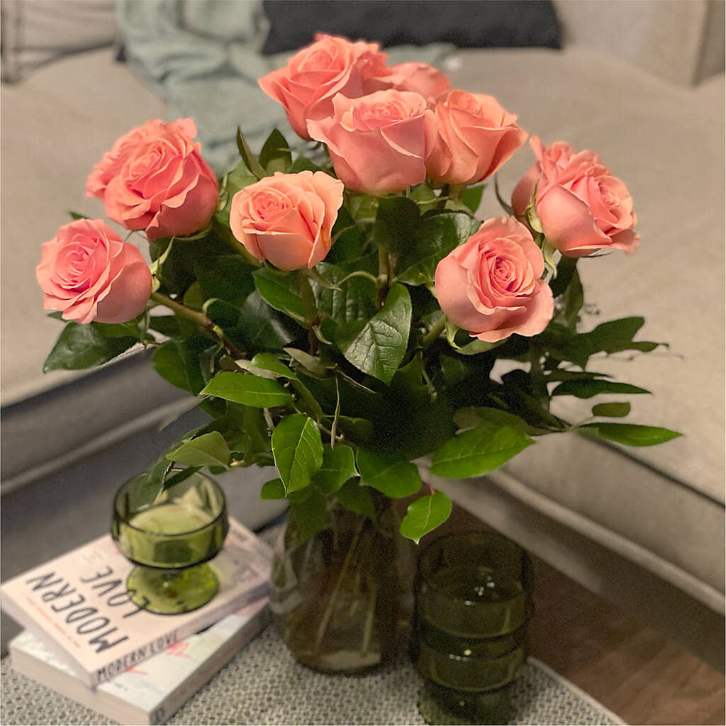 Long Stem Pink Rose Bouquet –  Midnight Flowers And Events Llc, Lillington NC