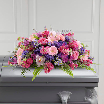 Glorious Garden Casket Spray –  Midnight Flowers And Events Llc, Lillington NC
