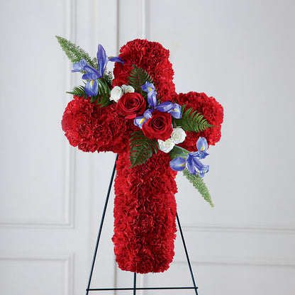 Faithful Hero Floral Cross –  Midnight Flowers And Events Llc, Lillington NC