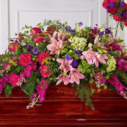 Radiant Tribute Casket Spray –  Midnight Flowers And Events Llc, Lillington NC