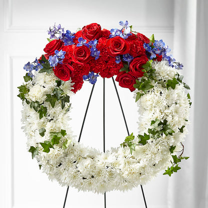 Patriotic Passion Wreath –  Midnight Flowers And Events Llc, Lillington NC