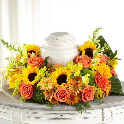 Faithful Sunflower Cremation Adornment –  Midnight Flowers And Events Llc, Lillington NC