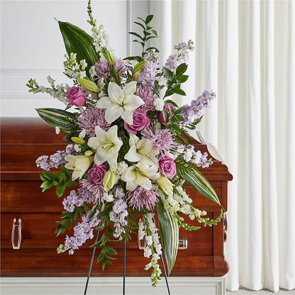Grateful Hearts Standing Spray –  Midnight Flowers And Events Llc, Lillington NC