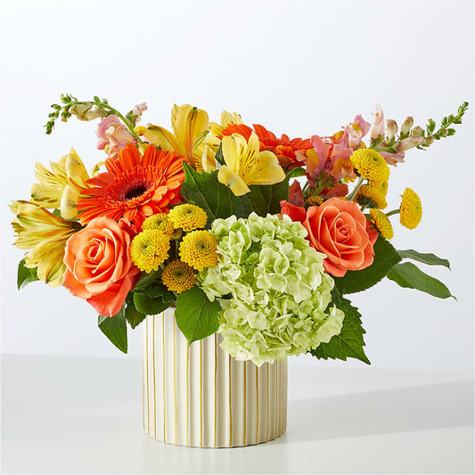 Autumn Sunshine Bouquet with Ivory Vase –  Midnight Flowers And Events Llc, Lillington NC