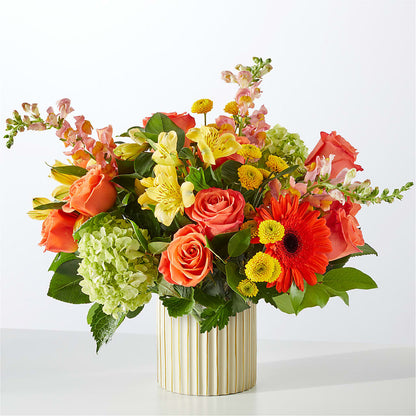 Autumn Sunshine Bouquet with Ivory Vase –  Midnight Flowers And Events Llc, Lillington NC