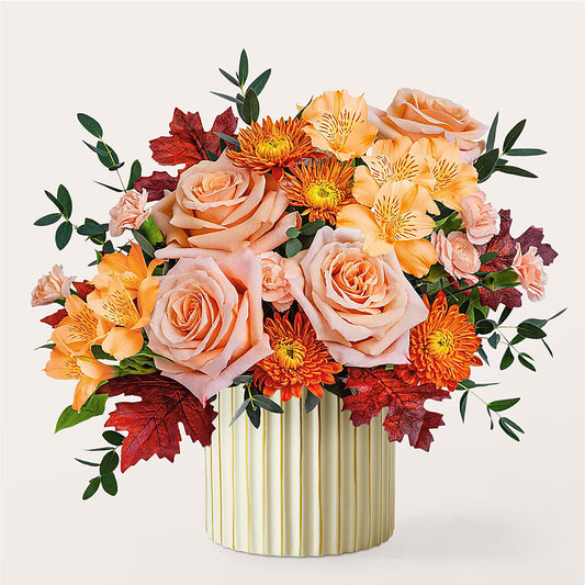 Spiced Latte Bouquet with Ivory Vase –  Midnight Flowers And Events Llc, Lillington NC